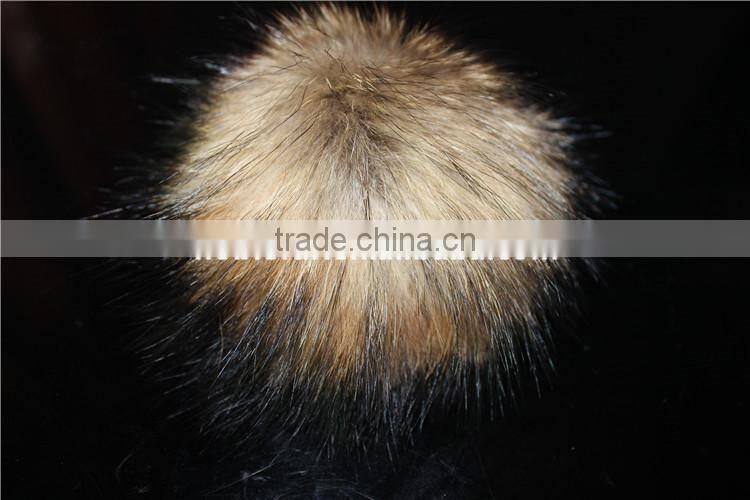 Wholesale Fur Pom Poms Real Raccoon Fur Ball Knited Cap Bag /Key/Clothes Accessories