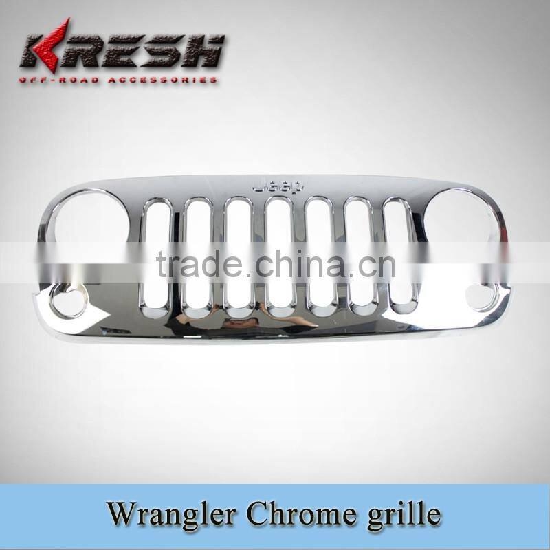 Hot sell Auto chrome front mesh grille for wrangler JK, ruggedridge grille for jk