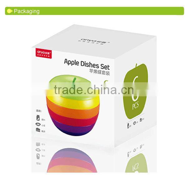 D650 Colorful Apple Cheap Plastic Dish Plastic Dishes Melamine Dish Set