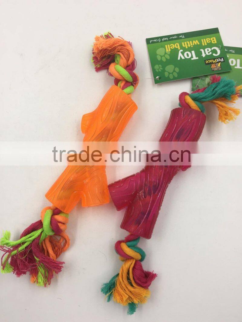 Pet rubber cotton rope toys, rubber tree trunks
