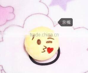 emoji elastic tie hair/emoji Endearing hair bands elastic ribbon for hair ties