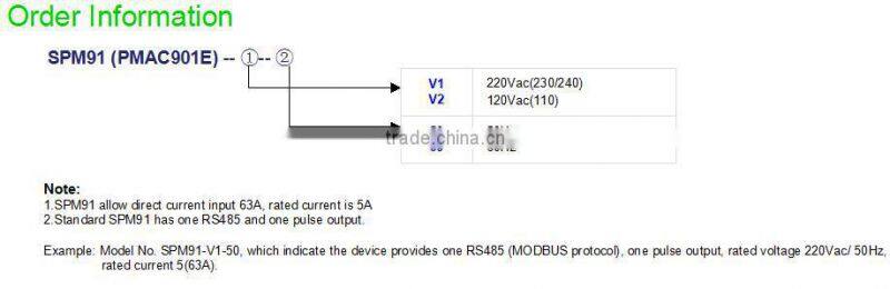 PILOT SPM91 Din rail MODBUS single phase digital Energy Meter