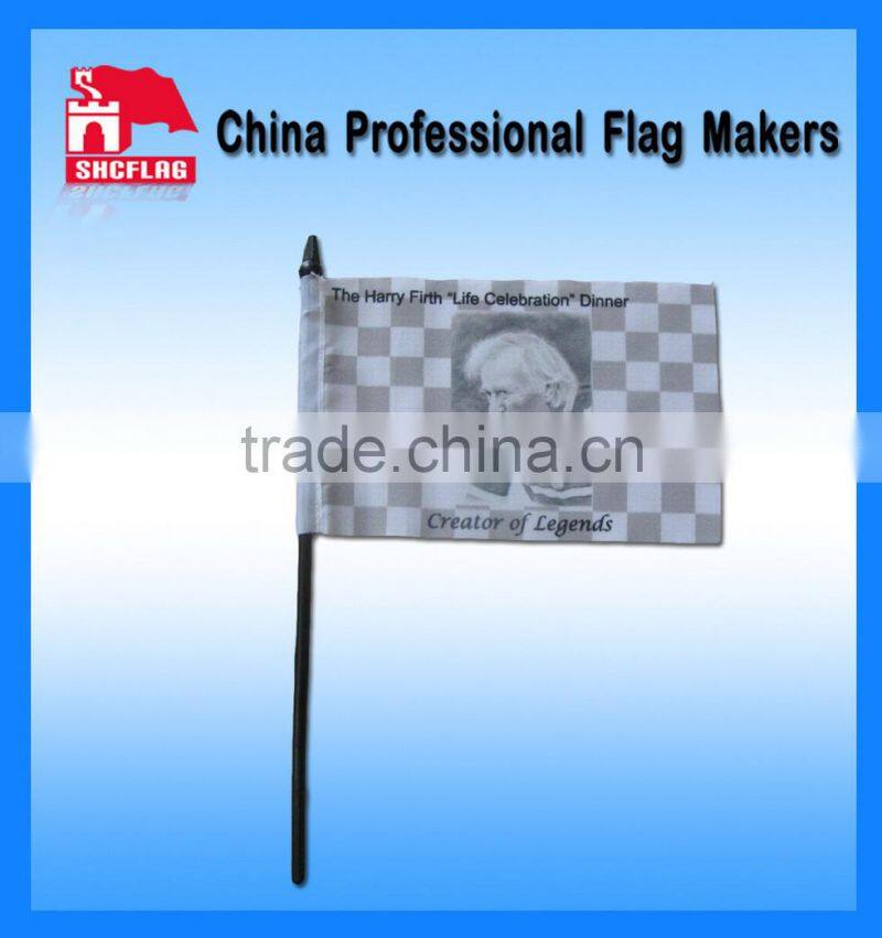 Custom promotional hand held stick flag for sale