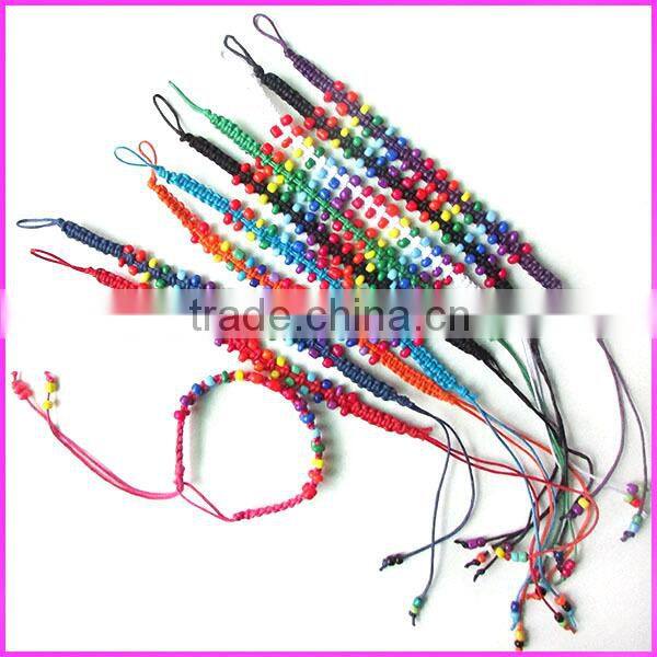 FL0912 Fashion wood beads and conch shell charm friendship bracelet,handmade friendship bracelet