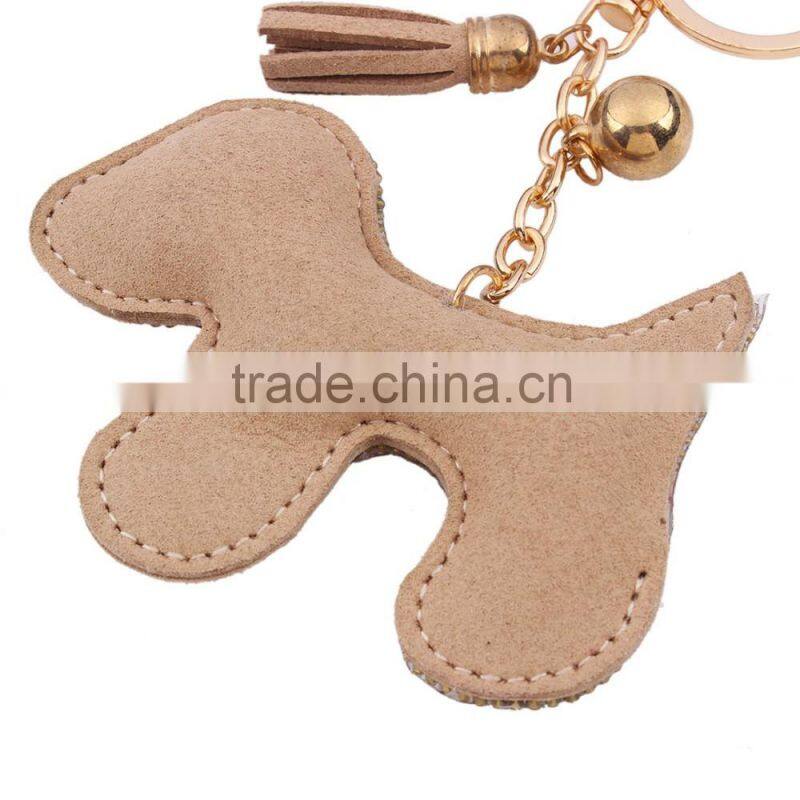 2016 Hot pink Dogs Pendant Keychain Bling Crystal Keychain Custom Wholesale 18k Gold Plated Lobster Clasp