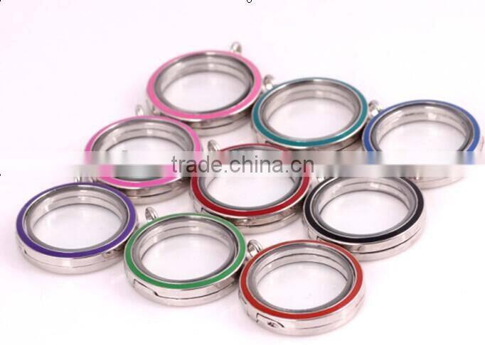 2015 new arrival colorful heart shaped floating lockets necklace