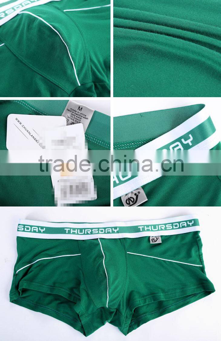 2015 New Style Fashion Sexy Plus Size Boxer For Men Breath Bamboo Fabric Underwear