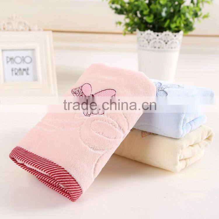 Factory Price Cotton Embroidered Butterfly Cut Pile Face Towel