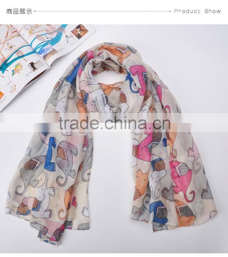2016 high quality WOMAN SCARF cotton voile scarves solid warm autumn and winter scarf shawl Elephant printed