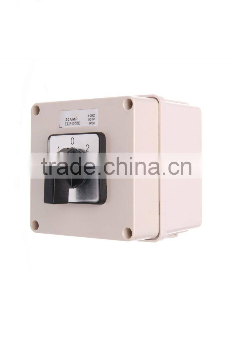 Three Phase Square Changeover Switch 20A (Resistive Orange)