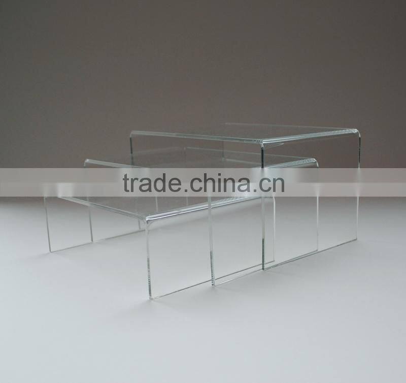 U shape adjustable transparent plexiglass coffee dining table set