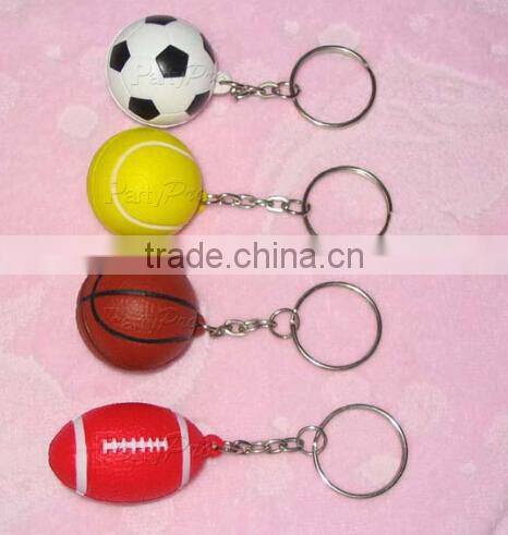 Partypro China Supplier High Quality PU Foam Custom Rygby Stress Ball with Keychain