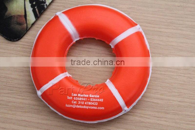 Partypro 2015 Ningbo High Quality Custom Logo Promotional PU Life Ring Stress Toy