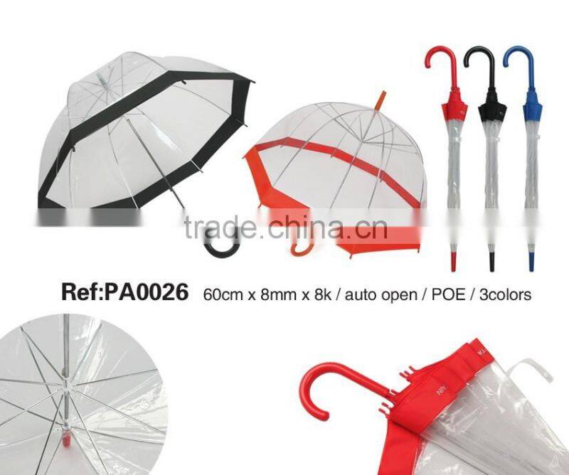 2016 PVC POE EVA apollo TRANSPARENT UMBRELLA