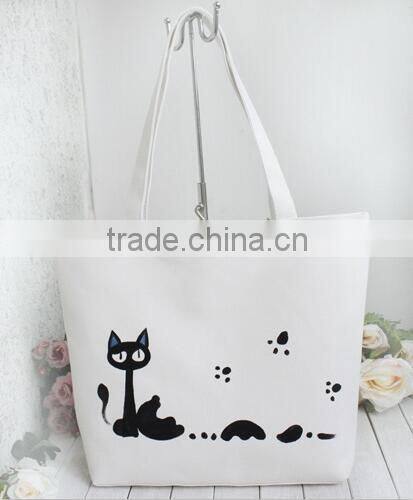 recycled one color printed canvas cotton shopping bag road bag