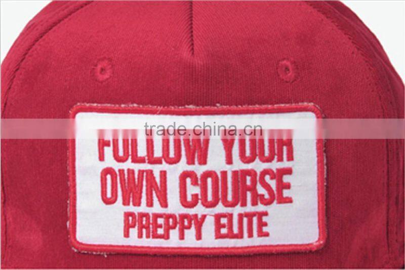 red 5panel cordutoy embroidery patch hip hop snapback caps and hats