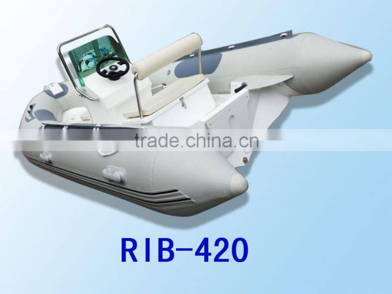 RIB420 boat with CE inflatable boat with rigid floor