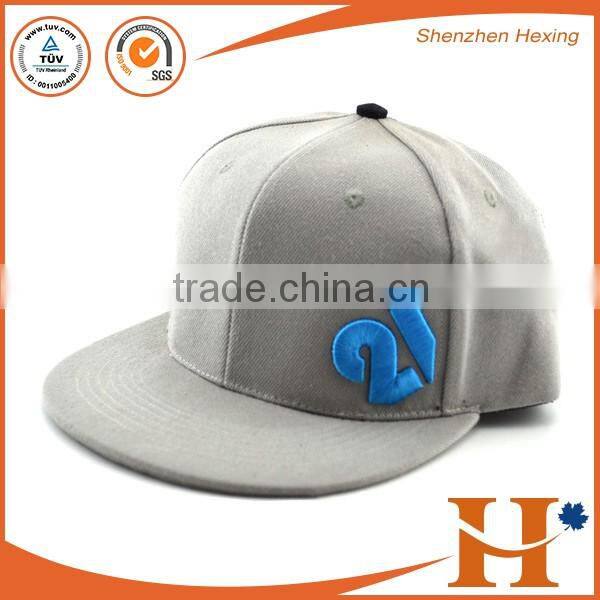 2016 high quality embroidered black leather strapback hat blank embroided 5 panel