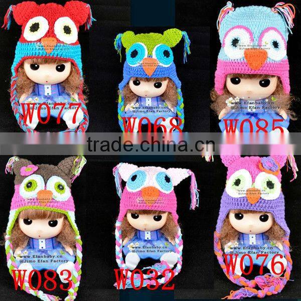 knit owl beanie handmade crochet animal hats for children