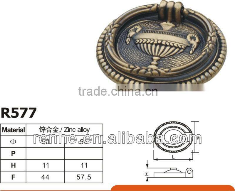 AB single hole Hardware Brass Pull Ring Knob