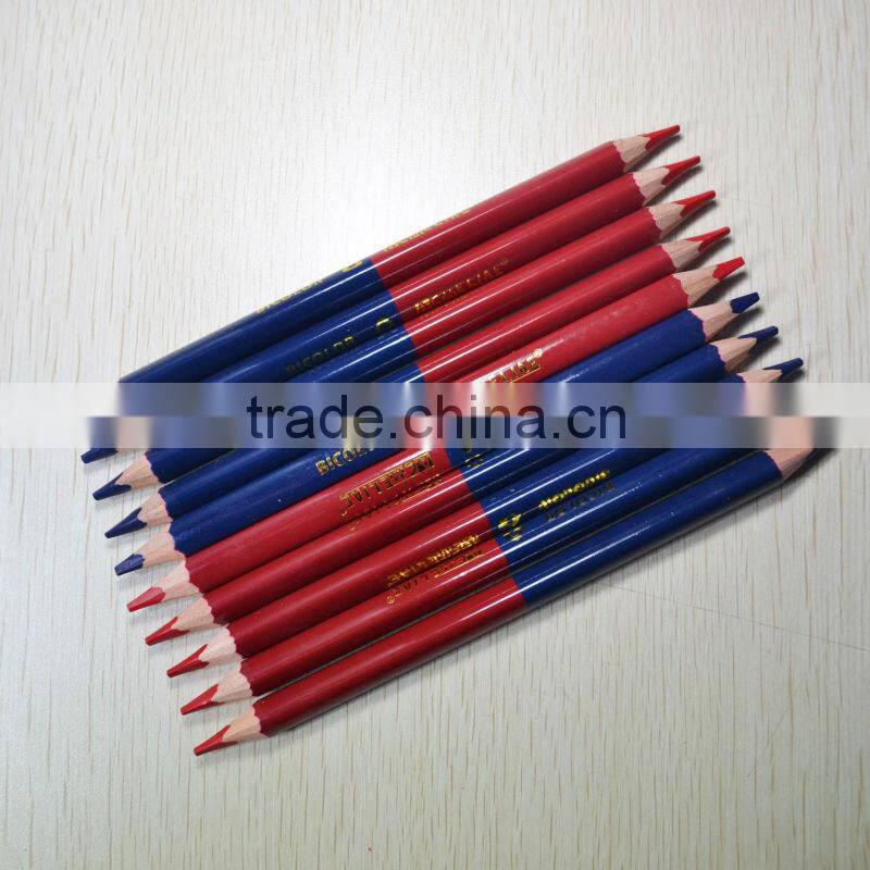 7" jumbo size high quality 5.0mm red and blue lead double colored pencil