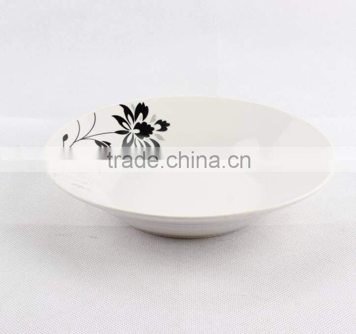 White ceramic algeria plates dishes, porcelain soup plate, porcelain dessert plate