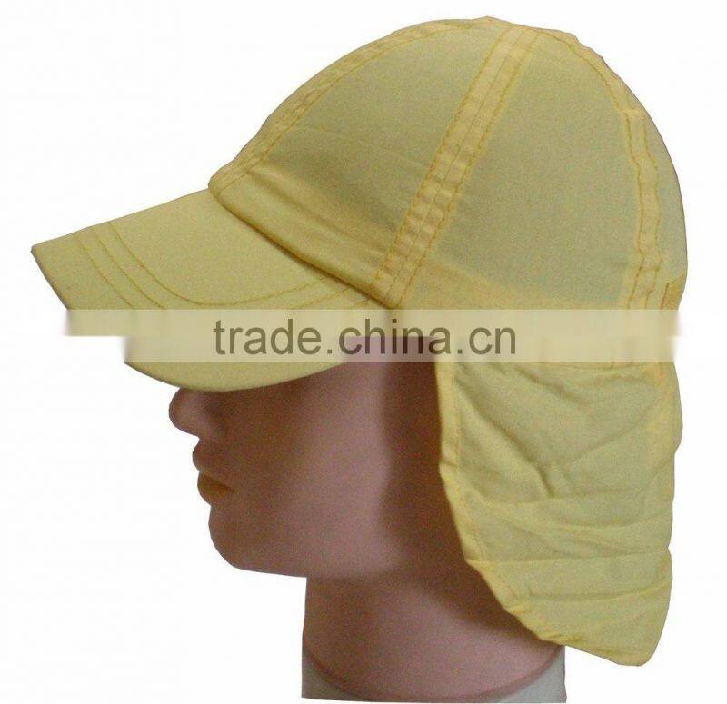 100% cotton baby baseball cap with neck cover