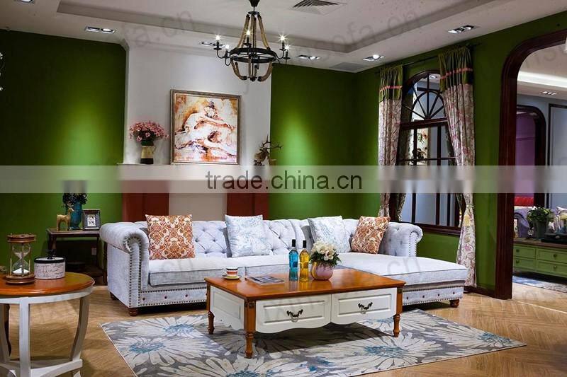 European New Antique Home Furniture Fabric Sofa, Chestfield Sofa Style for Livingroom Furniture from Foshan
