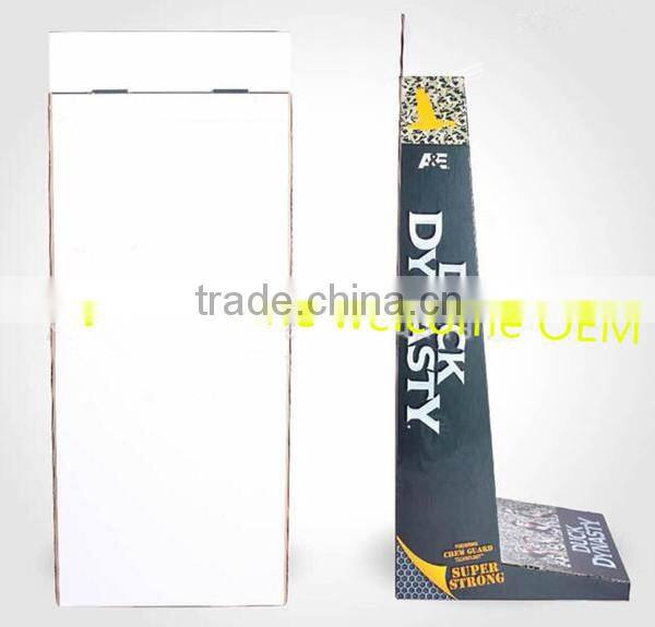 Display shelf with color cardboard hook for card sleeve,play mat,deck box