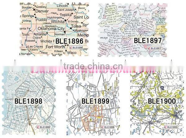 Custom map design printing water transfer nail sticker