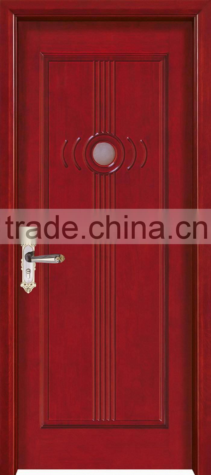 Entry Door solid wood door with glass simple design YHD-1610