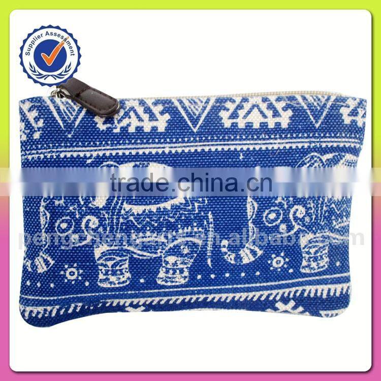 The elephant print national style women hand bag and polyester with jute clutch bags manufacturer for in china