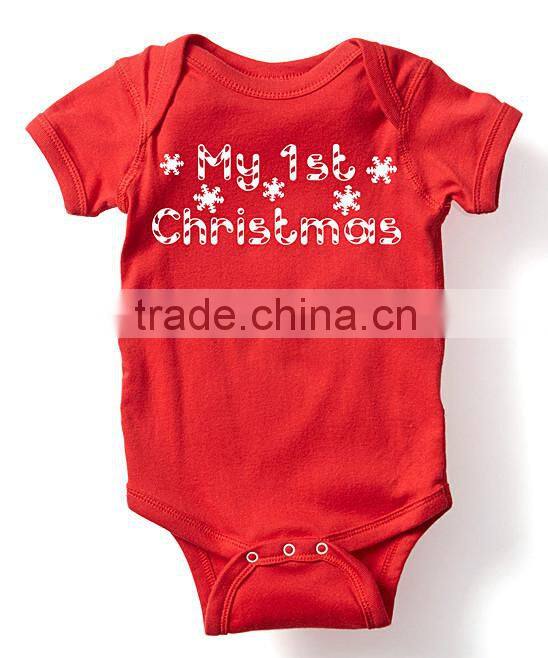 New Christmas Red Cotton Infant Bodysuit Button Toddler Baby Rompers Kid Clothing for Newborn G-NPRR90628-32