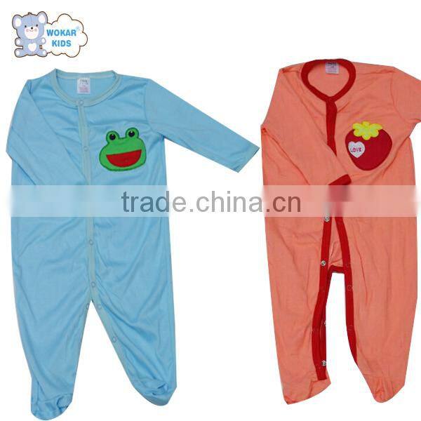 Wholesale promotion 3pcs cotton snap-up sleep suit