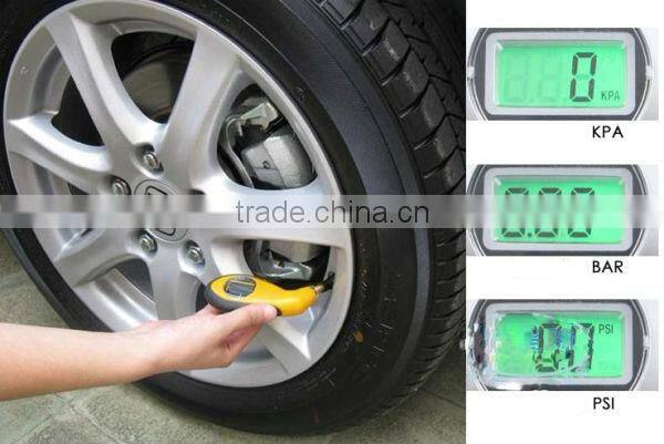 LCD Display Digital Tire Pressure Gauge with LED Flashlight