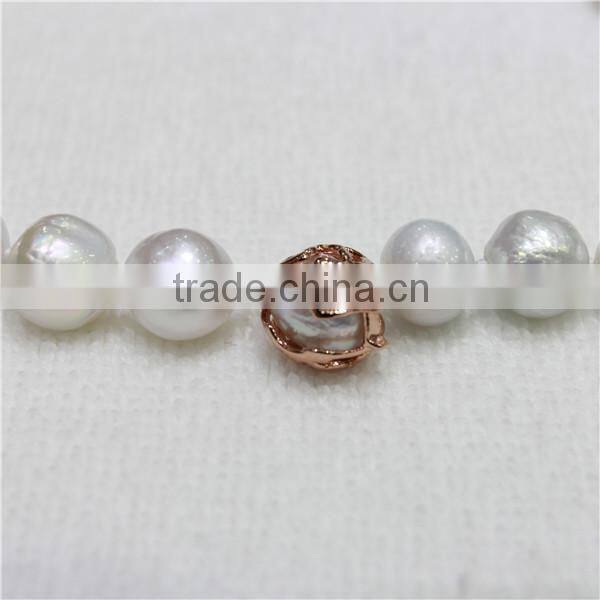 Edison pearl 11-12mm A white real edison pearl strand necklace