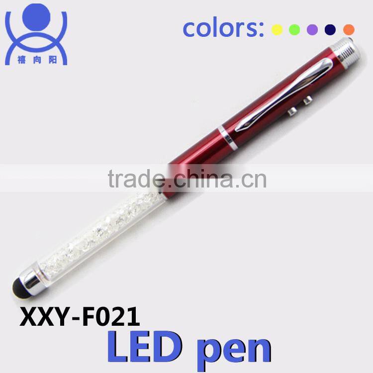 3 in 1 crystal stylus LED pen / electric led stylus pen / stylus touch pen with led light