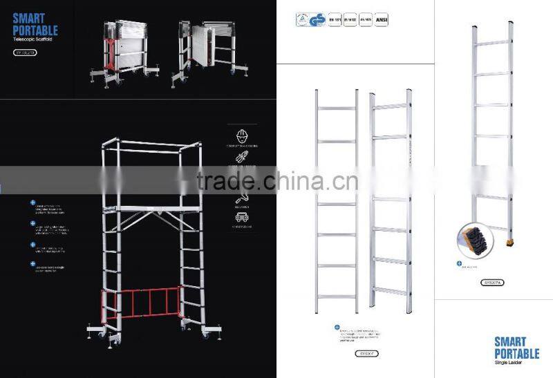 Yongkang new Aluminum multipurpose 5m telescopic ladder with new TUV/SGS GS/EN131
