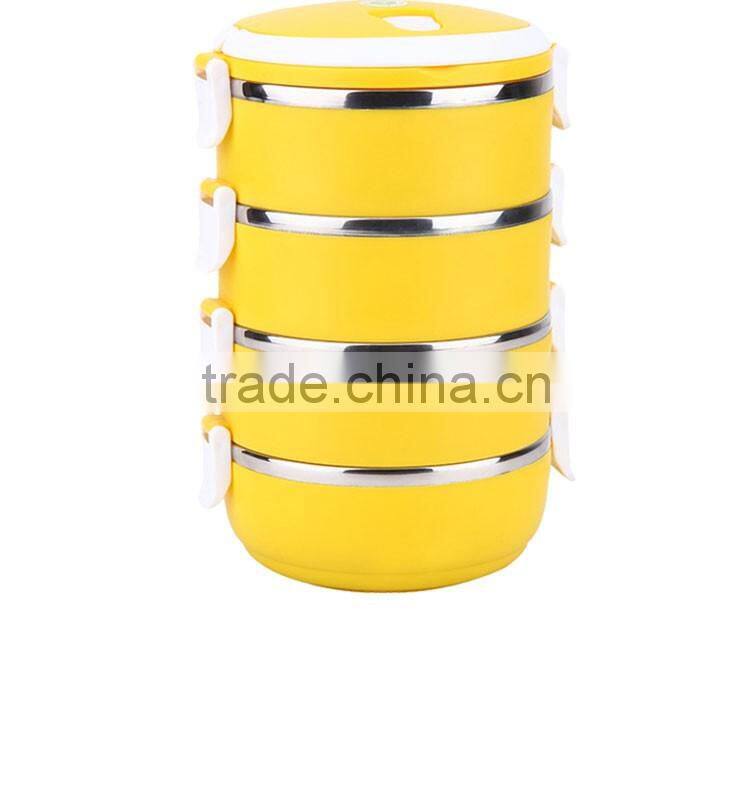 Round insulated stainless steel lunch box & bento box