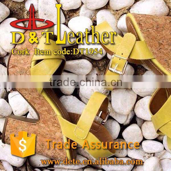 Natural cork leather for shoe heel