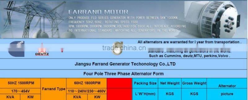 FLD184F Brushless Synchronous AC Alternator for Diesel Generator