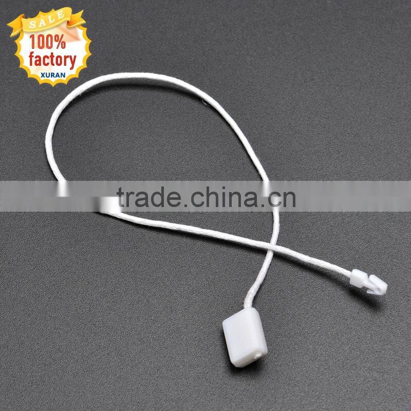 clothing plastic string seal tag&square desgin plastic seal tags with single hook