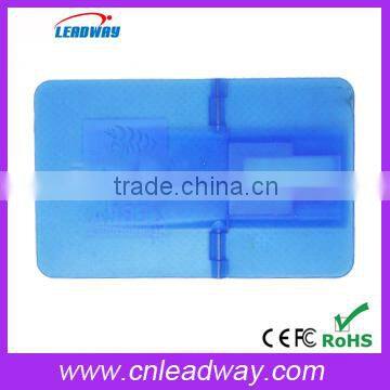 transparent usb flash drive credit card shape promotional gift for Christmas with logo printed and free sample
