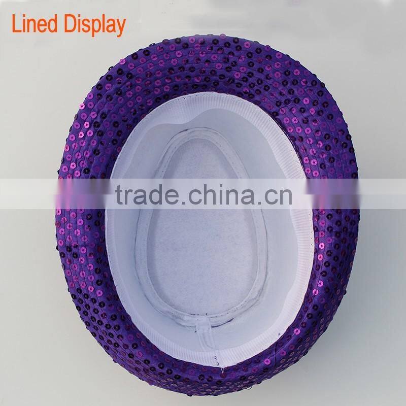 Fashion Flashing Fedora Sequin Gangster Hat Hot Jazz Hat Cap