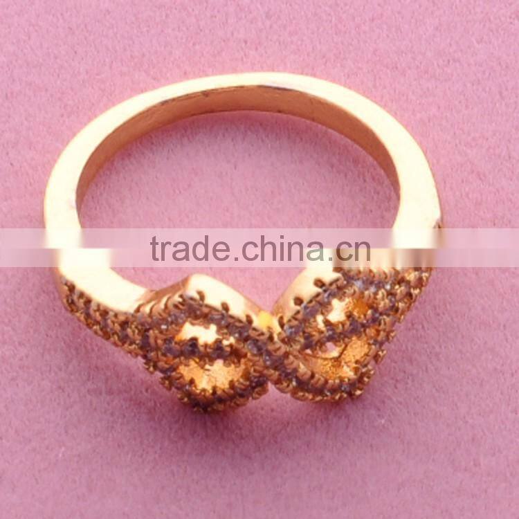 >>>2016 YIWU T&J women fashion Korean style rings gold plated infinity shape rhinestone crystal rings for lady/