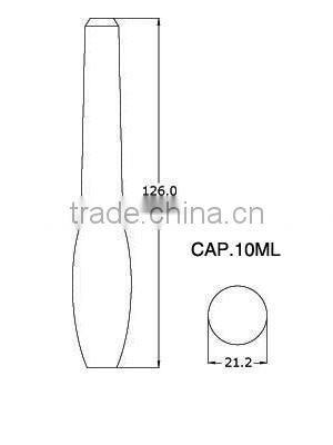 Luxury silver slim bullet shape plastic eyeliner tube