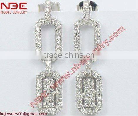 Fashion cheap 925 silver hook earrings jewelry,low price good quality cz jewellery,AAA grade cubic zirconia silver drop earrings