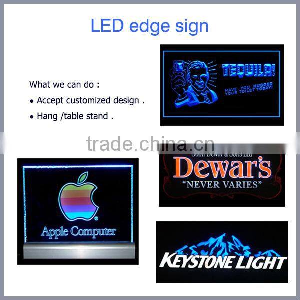 Wall mount acrylic led light sign ,hot sale led light box advertise for display
