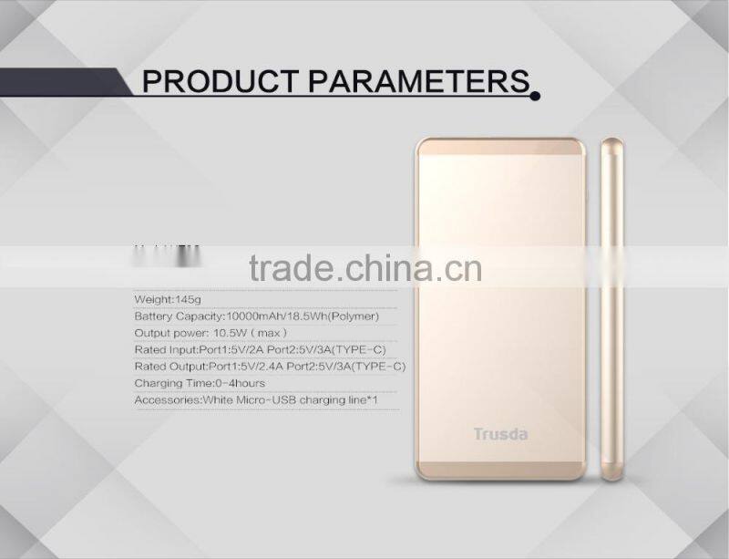 Alibaba Hot selling for iphone mfi cable usb type-c power bank 10000mah for mobilephone