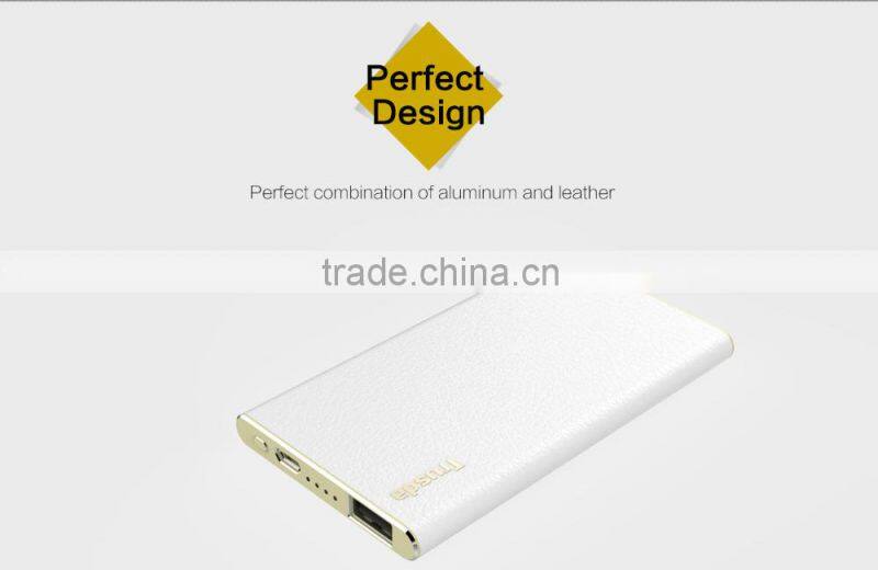 2016 New product battery charger 5600mAh Li-polymer battery PU Leather mobile power bank for mobiles